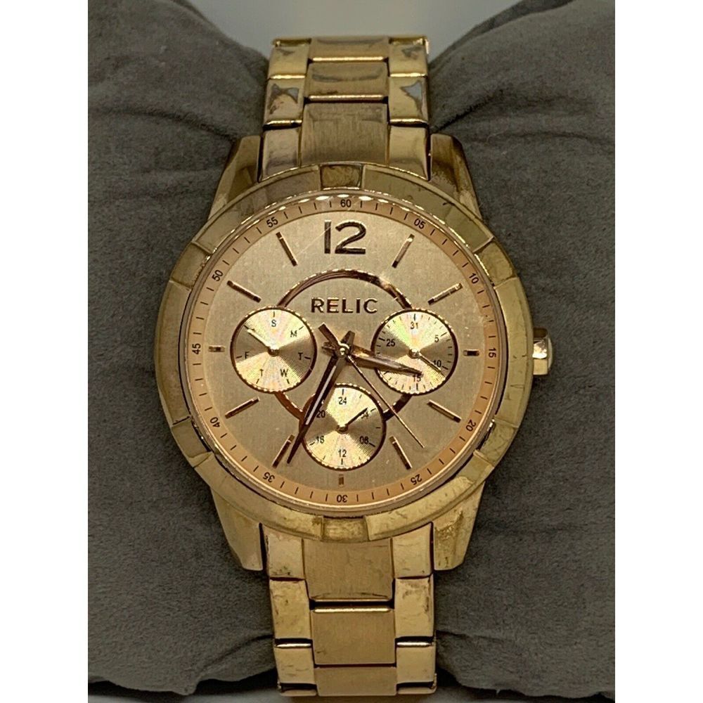 Relic ZR15698 Women's Stainless Steel Analog Rose Gold Dial Genuine Watch GE247